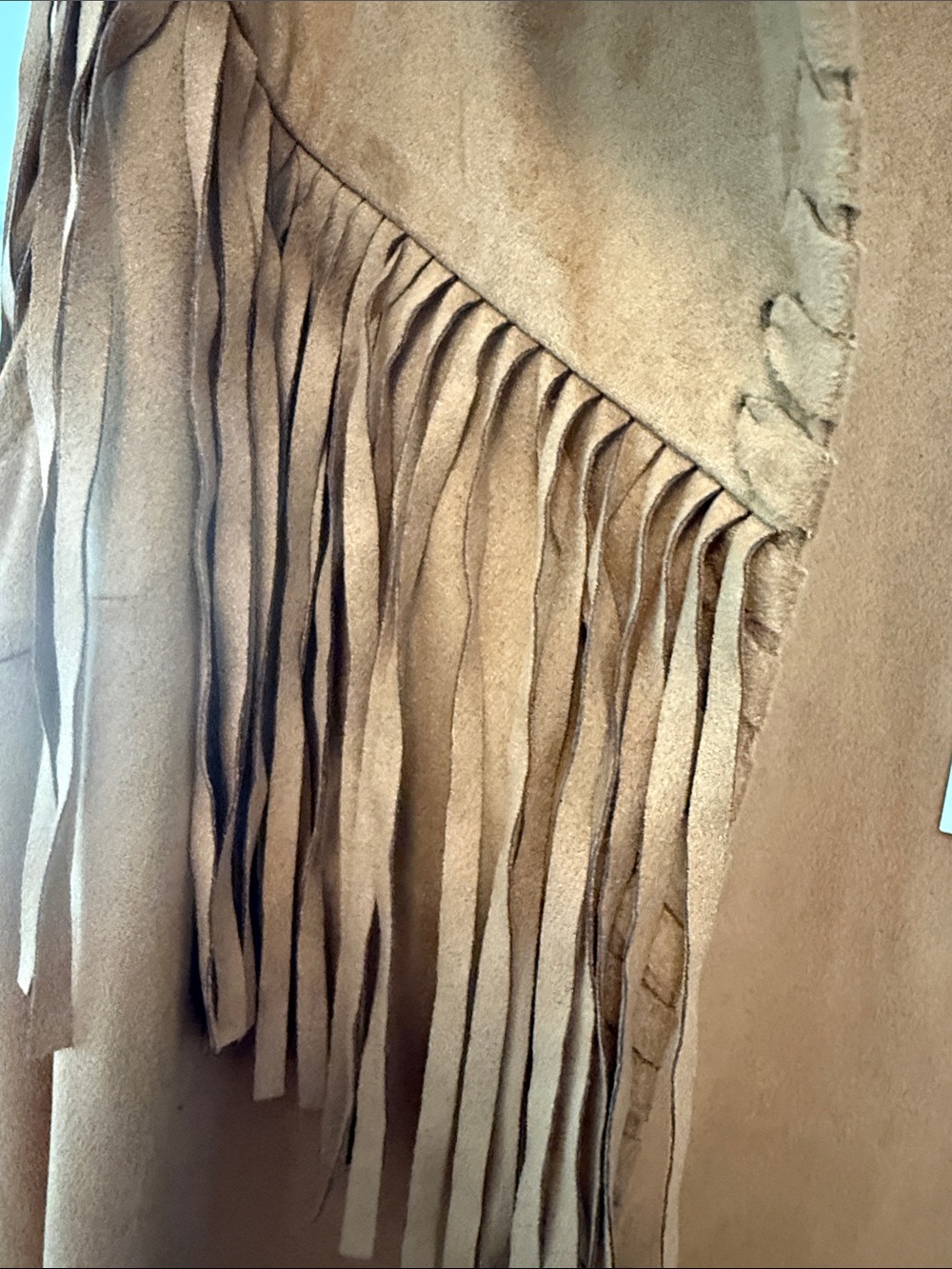 Wrangler Women's Brown Fringe Suede-Look Vest - Picture 2 of 7